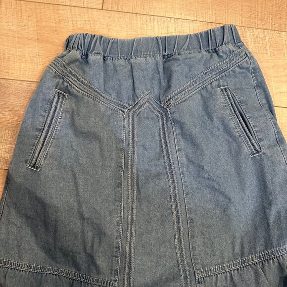EBOSSY WOMENS MAXI DENIM PULL ON SKIRT BLUE SIZE SMALL - Picture 7 of 7